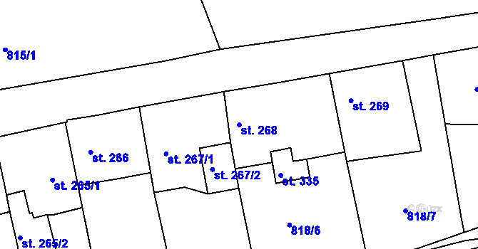 Parcela st. 268 v KÚ Senomaty, Katastrální mapa