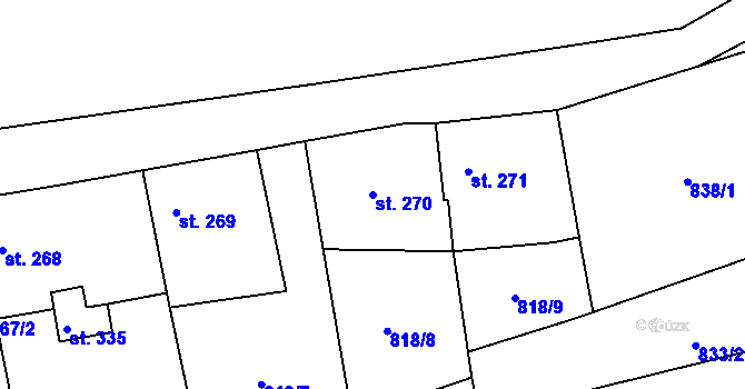 Parcela st. 270 v KÚ Senomaty, Katastrální mapa