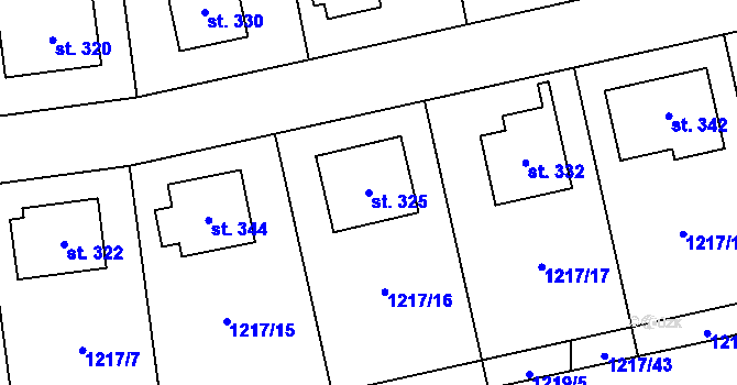 Parcela st. 325 v KÚ Senomaty, Katastrální mapa