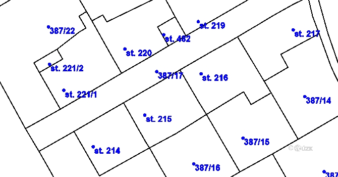 Parcela st. 339 v KÚ Senomaty, Katastrální mapa