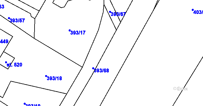 Parcela st. 428/1 v KÚ Senomaty, Katastrální mapa