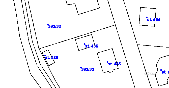 Parcela st. 436 v KÚ Senomaty, Katastrální mapa