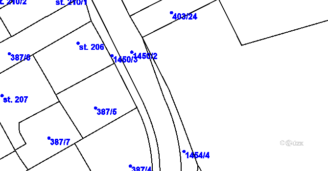 Parcela st. 403/100 v KÚ Senomaty, Katastrální mapa