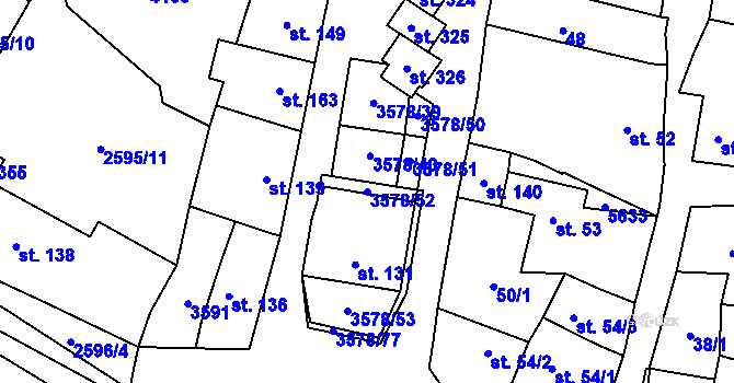 Parcela st. 3578/52 v KÚ Senorady, Katastrální mapa