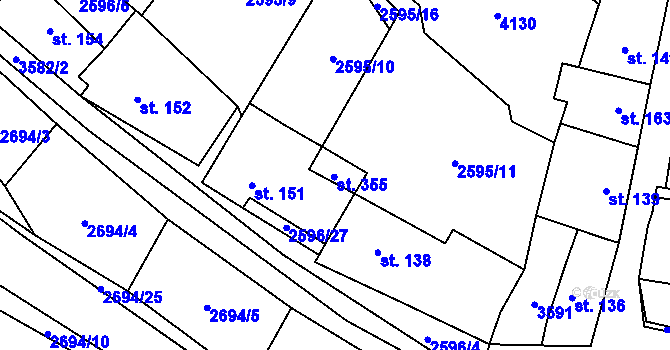 Parcela st. 2595/14 v KÚ Senorady, Katastrální mapa