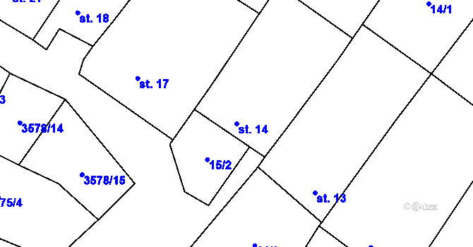 Parcela st. 14 v KÚ Senorady, Katastrální mapa
