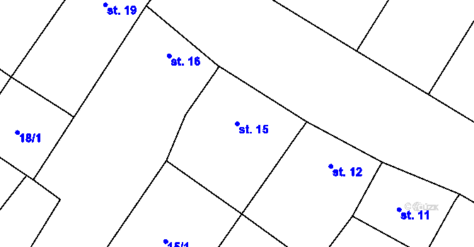 Parcela st. 15 v KÚ Senorady, Katastrální mapa