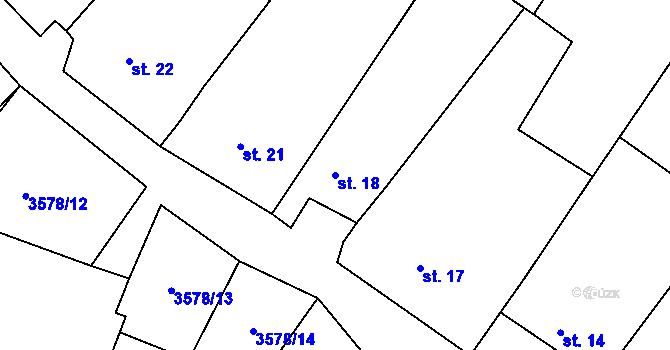 Parcela st. 18 v KÚ Senorady, Katastrální mapa