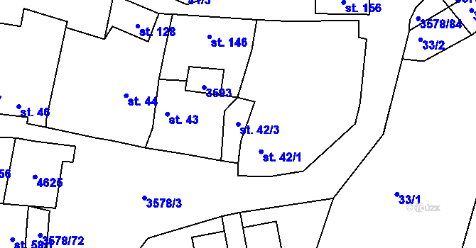 Parcela st. 42/3 v KÚ Senorady, Katastrální mapa