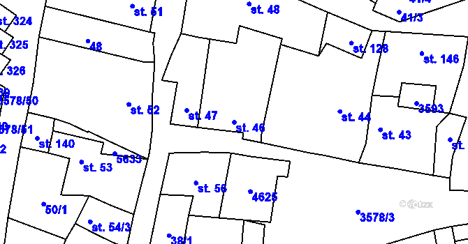 Parcela st. 46 v KÚ Senorady, Katastrální mapa