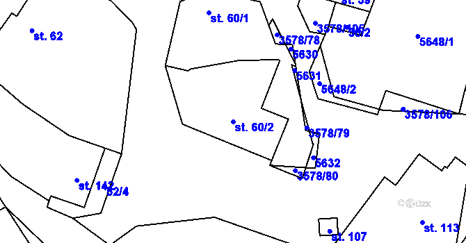 Parcela st. 60/2 v KÚ Senorady, Katastrální mapa