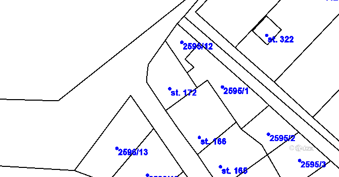 Parcela st. 172 v KÚ Senorady, Katastrální mapa