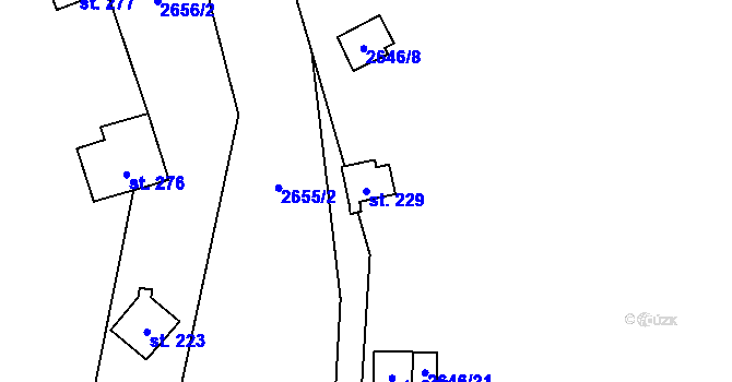 Parcela st. 229 v KÚ Senorady, Katastrální mapa
