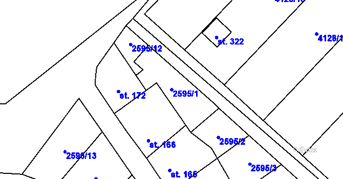 Parcela st. 2595/1 v KÚ Senorady, Katastrální mapa
