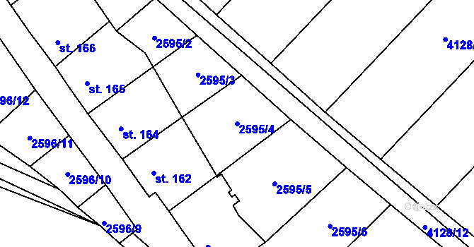 Parcela st. 2595/4 v KÚ Senorady, Katastrální mapa