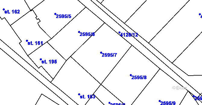 Parcela st. 2595/7 v KÚ Senorady, Katastrální mapa