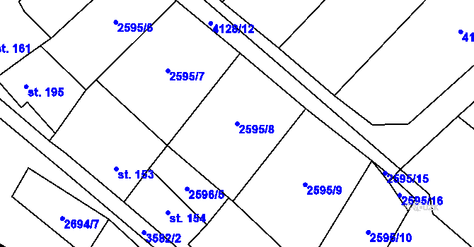 Parcela st. 2595/8 v KÚ Senorady, Katastrální mapa