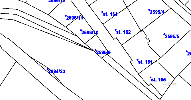 Parcela st. 2596/9 v KÚ Senorady, Katastrální mapa