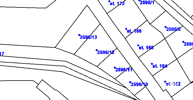 Parcela st. 2596/12 v KÚ Senorady, Katastrální mapa