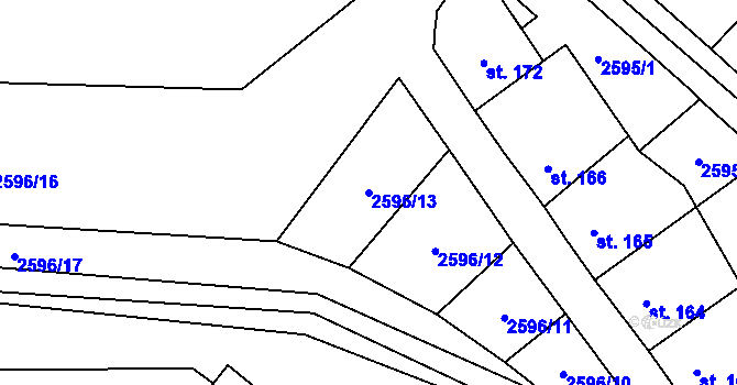 Parcela st. 2596/13 v KÚ Senorady, Katastrální mapa