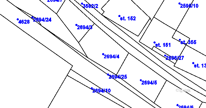Parcela st. 2694/4 v KÚ Senorady, Katastrální mapa