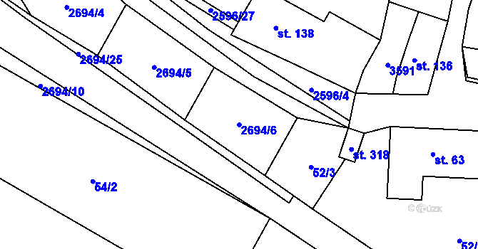 Parcela st. 2694/6 v KÚ Senorady, Katastrální mapa