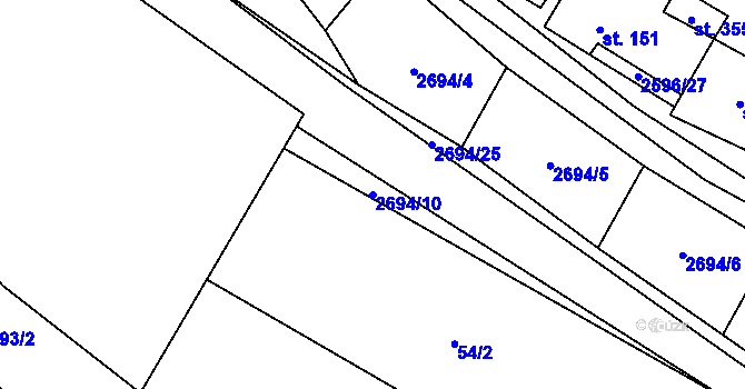 Parcela st. 2694/10 v KÚ Senorady, Katastrální mapa