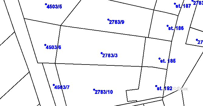 Parcela st. 2783/3 v KÚ Senorady, Katastrální mapa