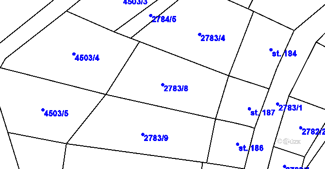 Parcela st. 2783/8 v KÚ Senorady, Katastrální mapa
