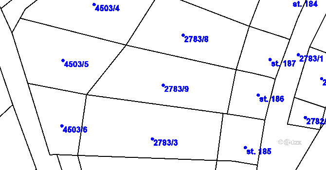 Parcela st. 2783/9 v KÚ Senorady, Katastrální mapa