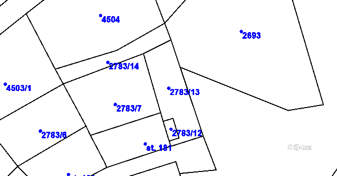 Parcela st. 2783/13 v KÚ Senorady, Katastrální mapa