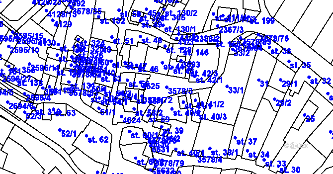 Parcela st. 3578/3 v KÚ Senorady, Katastrální mapa