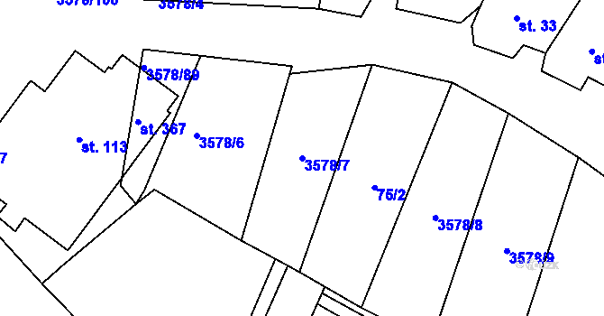 Parcela st. 3578/7 v KÚ Senorady, Katastrální mapa
