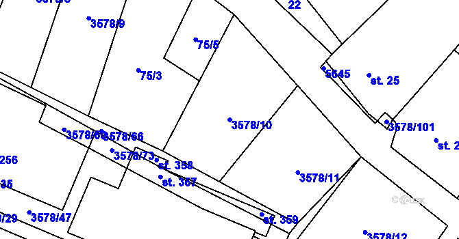 Parcela st. 3578/10 v KÚ Senorady, Katastrální mapa
