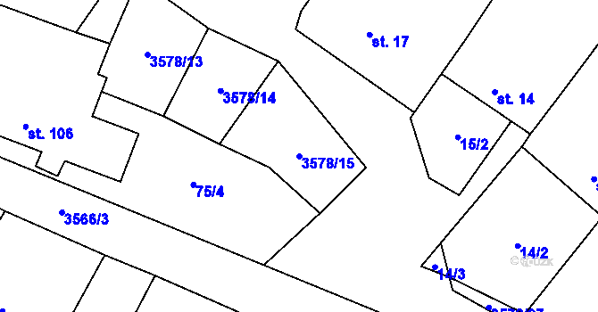 Parcela st. 3578/15 v KÚ Senorady, Katastrální mapa
