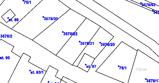 Parcela st. 3578/21 v KÚ Senorady, Katastrální mapa