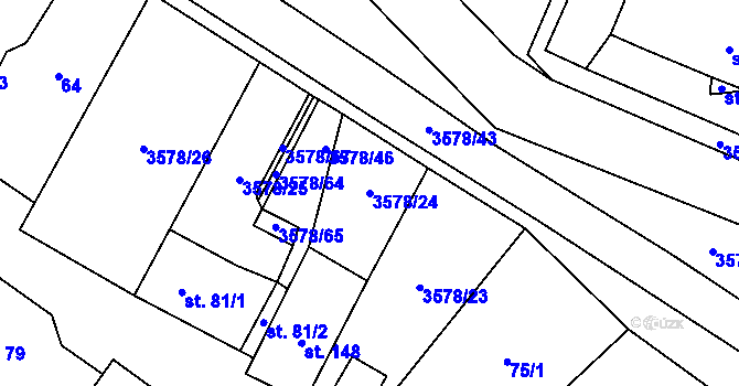 Parcela st. 3578/24 v KÚ Senorady, Katastrální mapa