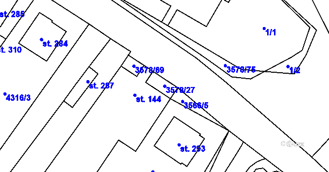 Parcela st. 3578/27 v KÚ Senorady, Katastrální mapa