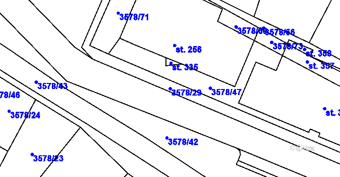 Parcela st. 3578/29 v KÚ Senorady, Katastrální mapa