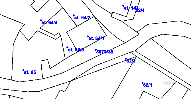 Parcela st. 3578/38 v KÚ Senorady, Katastrální mapa
