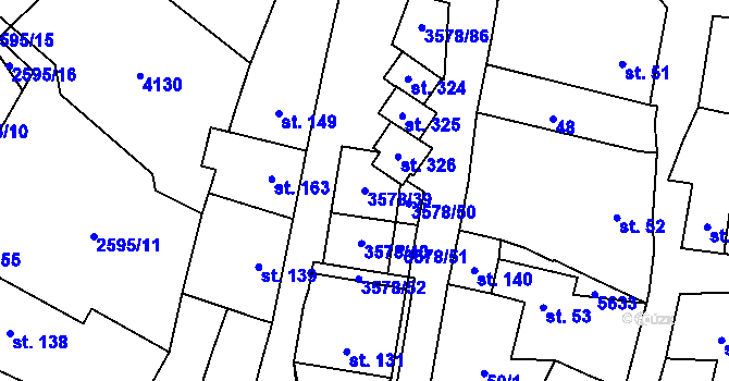 Parcela st. 3578/39 v KÚ Senorady, Katastrální mapa
