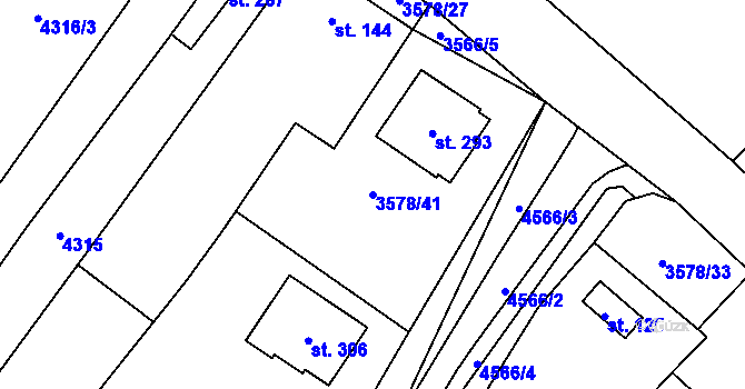 Parcela st. 3578/41 v KÚ Senorady, Katastrální mapa