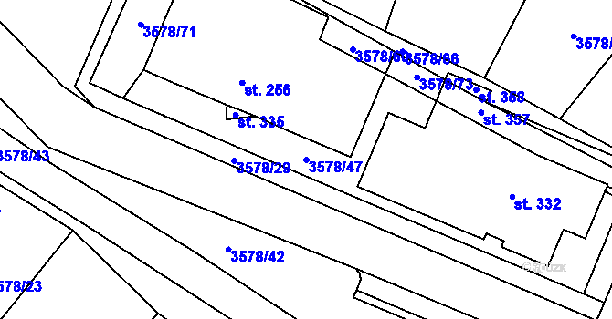 Parcela st. 3578/47 v KÚ Senorady, Katastrální mapa