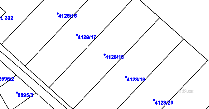 Parcela st. 4128/18 v KÚ Senorady, Katastrální mapa