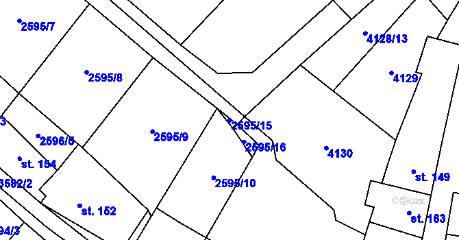 Parcela st. 2595/15 v KÚ Senorady, Katastrální mapa