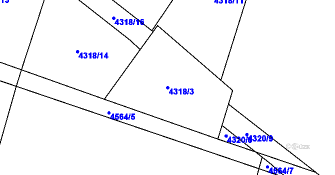 Parcela st. 4318/3 v KÚ Senorady, Katastrální mapa