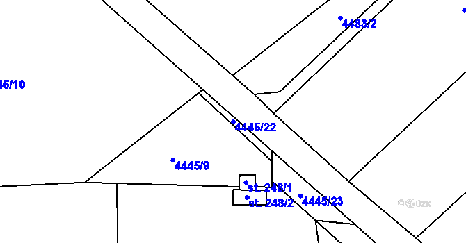 Parcela st. 4445/22 v KÚ Senorady, Katastrální mapa