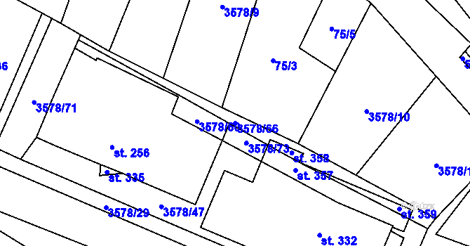 Parcela st. 3578/66 v KÚ Senorady, Katastrální mapa