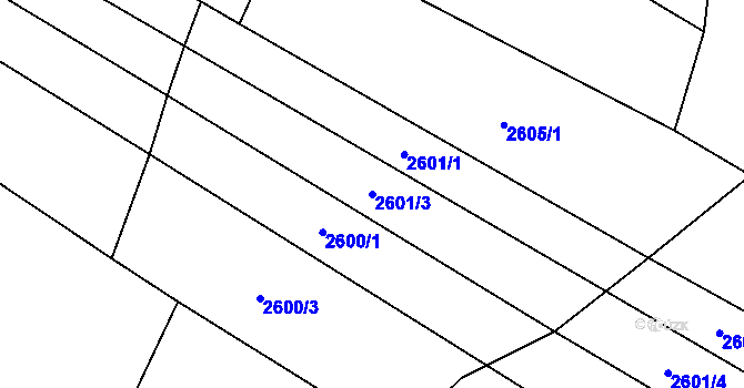 Parcela st. 2601/3 v KÚ Senorady, Katastrální mapa