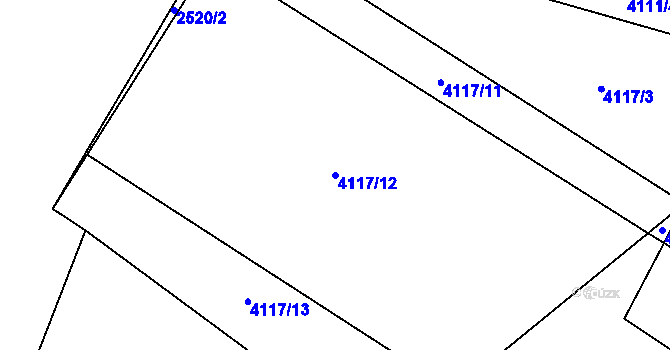 Parcela st. 4117/12 v KÚ Senorady, Katastrální mapa